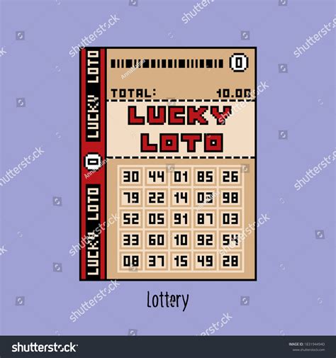 Lucky Lottery Ticket Old Pixel Style Stock Vector (Royalty Free ...