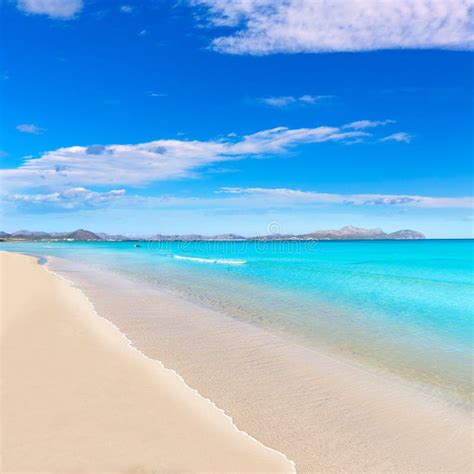 Mallorca Can Picafort Beach in Alcudia Bay Majorca Stock Photo - Image of blue, ocean: 51475568