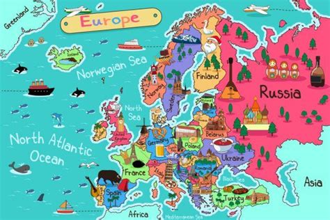 Cartoon Map of Europe