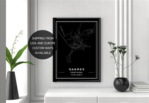 SAGRES MAP PRINT High Res Map Map of Sagres Sagres City - Etsy