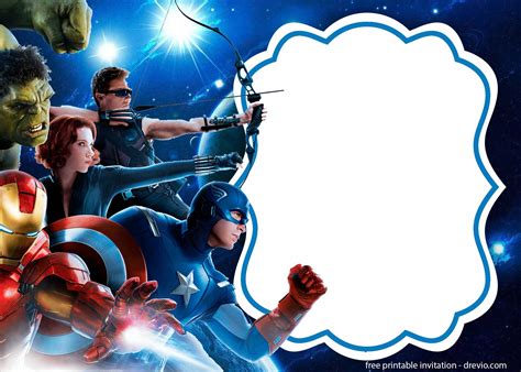 FREE Avengers invitation template – All Characters | FREE Printable Birthday Invitation ...