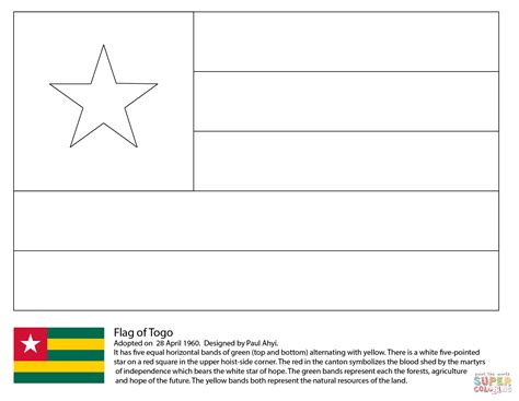 Flag of Togo coloring page | Free Printable Coloring Pages