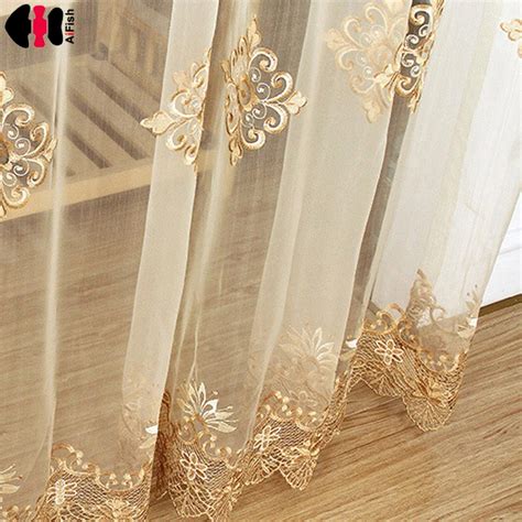 Embroidered voile curtains gauze Lace blinds Children nursery Wall ...