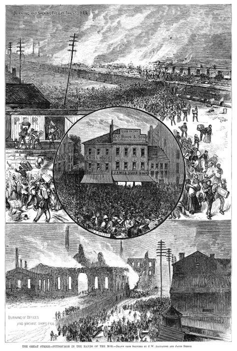 Great Railroad Strike 1877 Nscenes Of Angry Mobs And Rioting In Pittsburgh Pennsylvania During ...