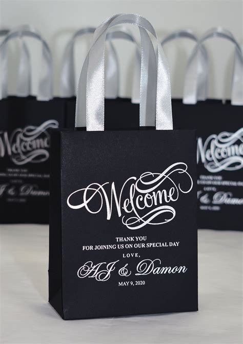 25 Elegant Wedding Welcome Bags for Favor for Guests, Personalized Gift ...