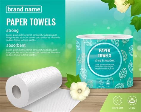 Free Vector | Toilet paper kitchen towels rolls realistic advertising ...