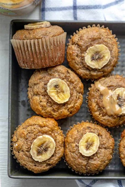 Peanut Butter Banana Muffins {Gluten Free Recipe} | FeelGoodFoodie