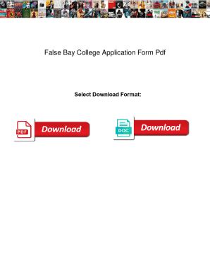 Fillable Online False Bay College Application Form Pdf. False Bay ...