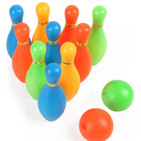 Popular Sale 11/14/17cm Height Bowling Toys Kids Plastic Mini Bowling Set 10 Pins + 2 Balls ...