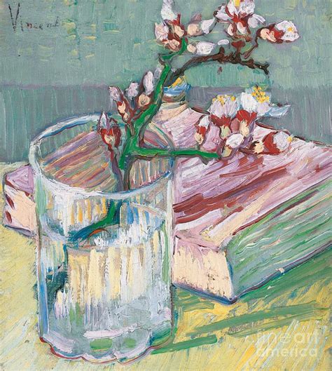 Still Life A Flowering Almond Branch Painting by Vincent Van Gogh