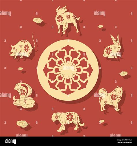 golden chinese new year animals poster Stock Vector Image & Art - Alamy