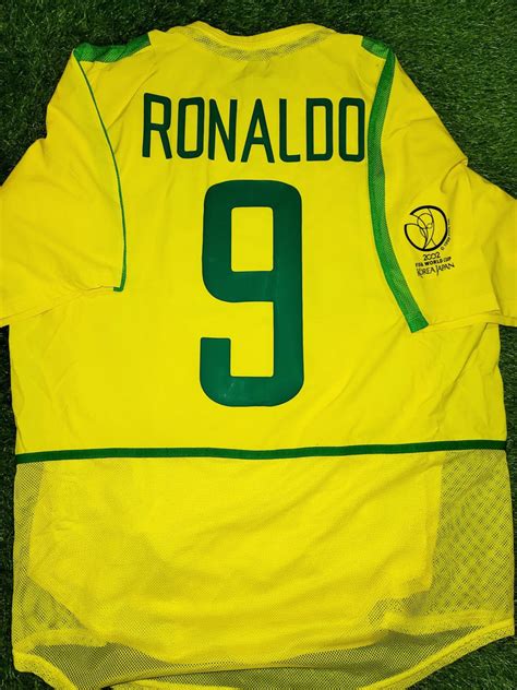 Ronaldo Brazil 2002 WORLD CUP PLAYER ISSUE Jersey Shirt Camiseta L SKU – foreversoccerjerseys