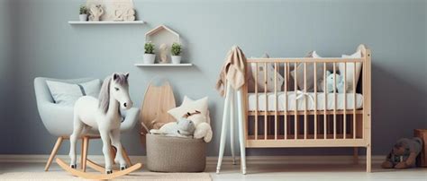 Premium AI Image | cute baby room interior with comfortable crib and ...