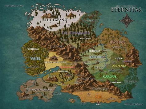 D&D World Map with Fantasy Landscapes