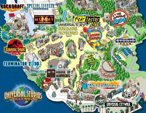 Part of the universal studios map (hollywood) | Universal studios, Universal studios hollywood ...