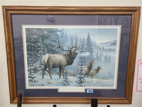 Larry Zach Framed Elk Print - Kramer Auction LLC