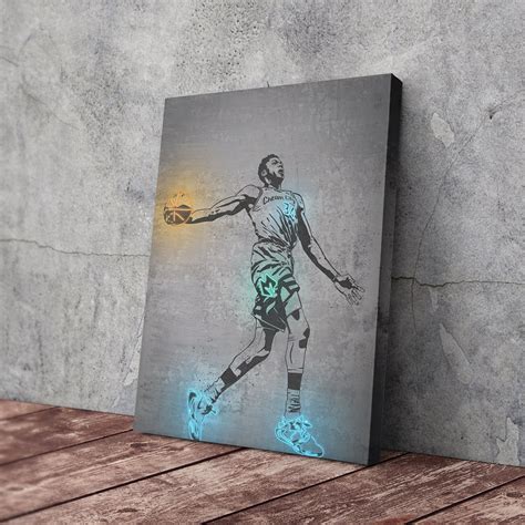 Giannis Antetokounmpo Poster Neon Milwaukee Bucks NBA Canvas Wall Art ...