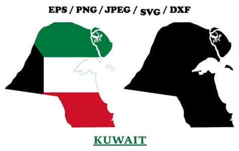 Kuwait National Flag Map Design Graphic by terrabismail · Creative Fabrica