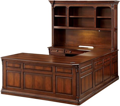 Lavinia Dark Oak Writing Desk With Hutch from Furniture of America ...