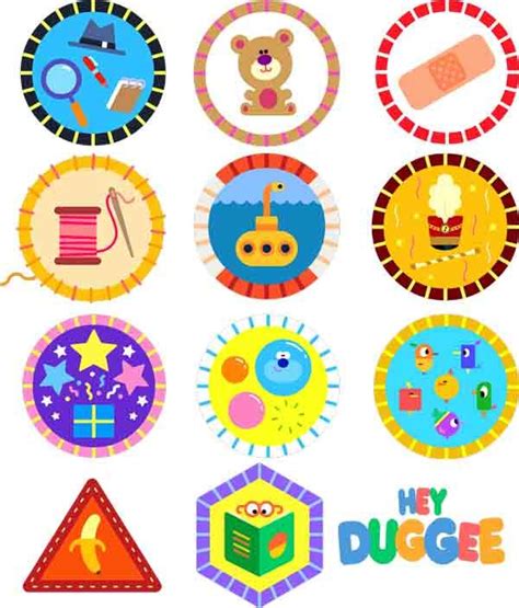 Hey Duggee Badges 47-52 SVGs - detective, teddy bear, first aid, sewing ...