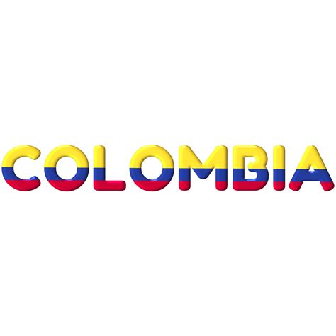 Colombia Country Text And Flag, Text Effects, Flag, Colombia PNG ...