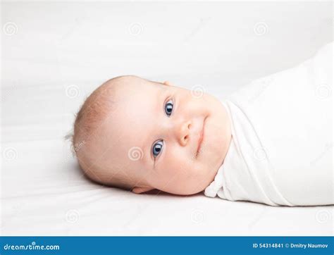 Swaddled infant stock image. Image of linen, cheerful - 54314841