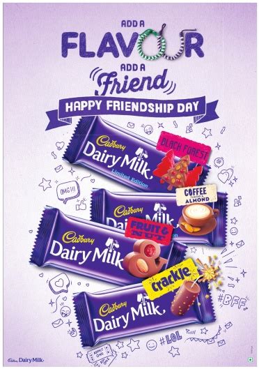 Cadbury Dairy milk -Happy Frienship day | Print Advertisement | Creative showcase of Popular Ads