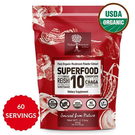 14:1 Superfood 10 Organic Mushroom Powder Extract Supplement | Best ...