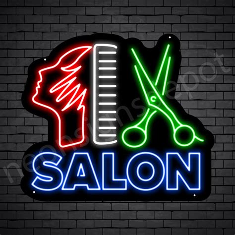 Hair Salon Neon Sign Hair Salon Women Scissor & Comb - Neon Signs Depot