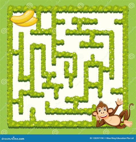 Monkey Maze Game Vector Illustration | CartoonDealer.com #61026812