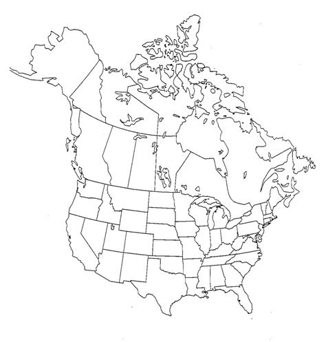 Blank Us And Canada Map Printable – Map Canada And Us List Of | Blank ...