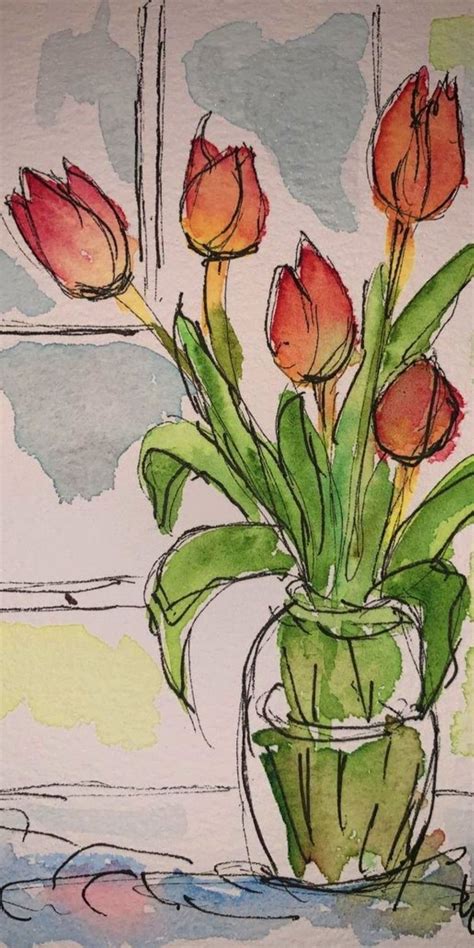 Watercolor Flower Art, Watercolor Art Lessons, Watercolor Drawing, Simple Flower Painting ...