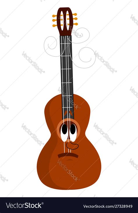 Sad guitar on white background Royalty Free Vector Image