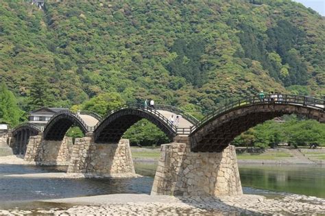 Kintai Bridge, Japan~ This Japanese bridge is made entirely of wood ...