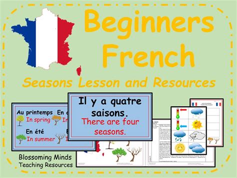 French lesson and resources - Seasons | Teaching Resources