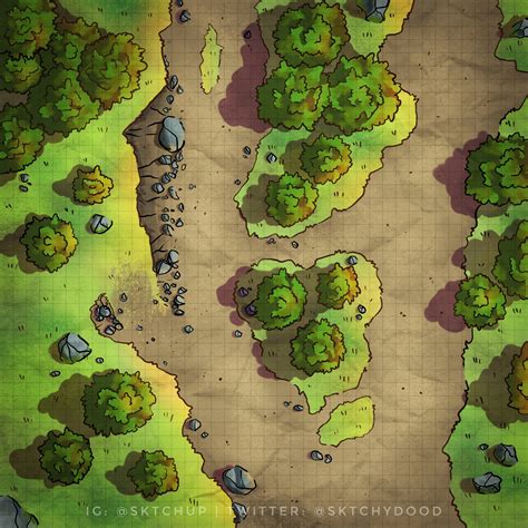 Pretty nice forest trail map from r/DnD : battlemaps