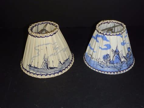 Pr Vintage Small Silk Clip On Lamp Shades Delft Blue Holland Scene | Lamp, Lamp shades, Shades
