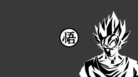 black and white illustration of man Son Goku Dragon Ball #4K #wallpaper #hdwallpaper #desktop Sf ...