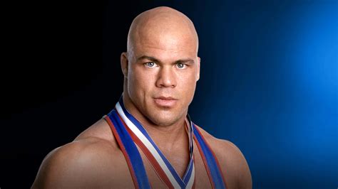 Download WWE Hall of Famer Kurt Angle Poses in Black and Blue Gradient ...