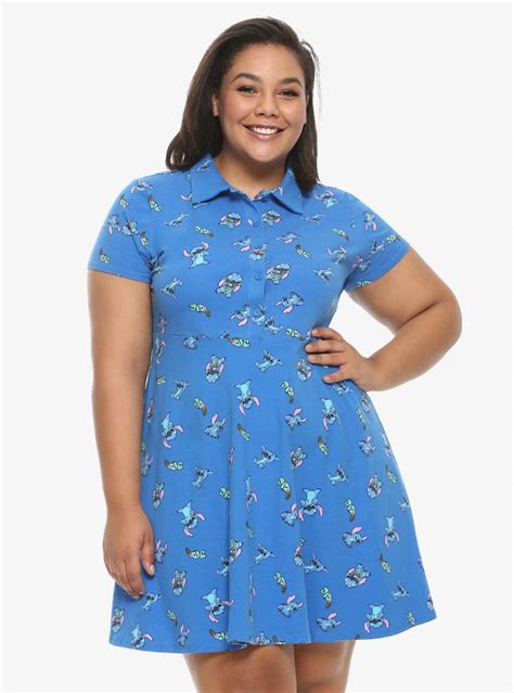 Disney Lilo & Stitch Scrump Collared Dress Plus Size | Plus size dresses, Disney dresses for ...