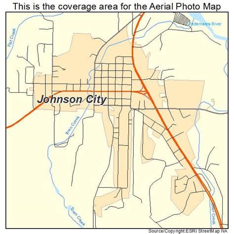 Aerial Photography Map of Johnson City, TX Texas