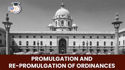 Promulgation and Re-Promulgation of Ordinances