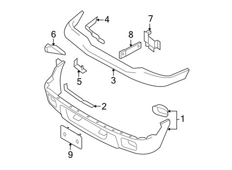 ford Ranger Bumper Cover Spacer Panel (Upper). 2004-05 W/O STX PACKAGE - 1L5Z17A861AB | Roesch ...