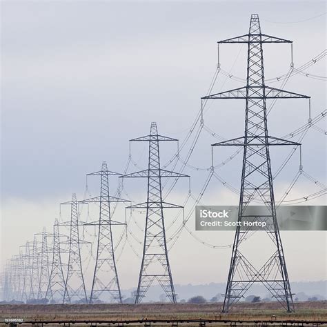 Electricity Pylons Power Lines Stock Photo - Download Image Now ...