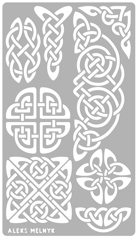 Buy Aleks Melnyk #37.2 Metal Journal Stencil, Pyrography Celtic Patterns, Wicca Stencil, Celtic ...