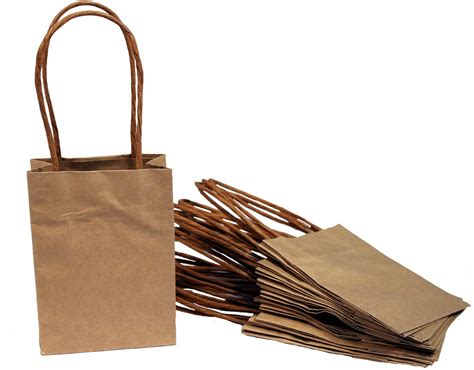Creative Hobbies® Small Kraft Paper Gift Handle Bags - Perfect for Weddings, Favors, Goody Bags ...