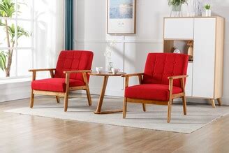 GREATPLANINC Accent Chairs Set of 2 with Side Table, Modern Lounge ...