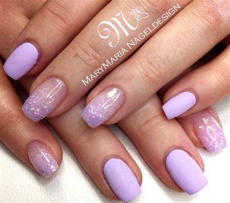 Lilac with Lilac Glitter Fade | Lavender nails, Lilac nails, Ombre ...