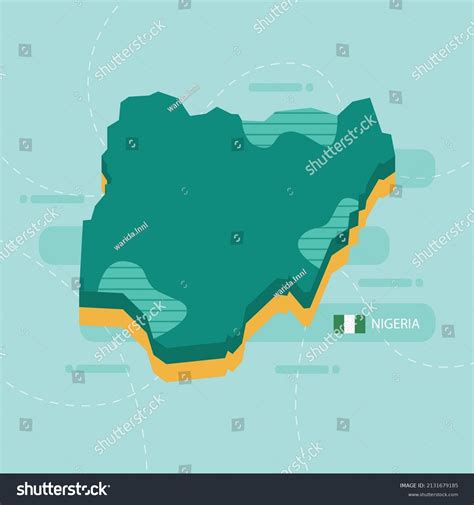 3d Vector Map Nigeria Name Flag Stock Vector (Royalty Free) 2131679185