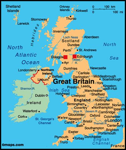 Scotland Ireland England Map - Ailina Laurette